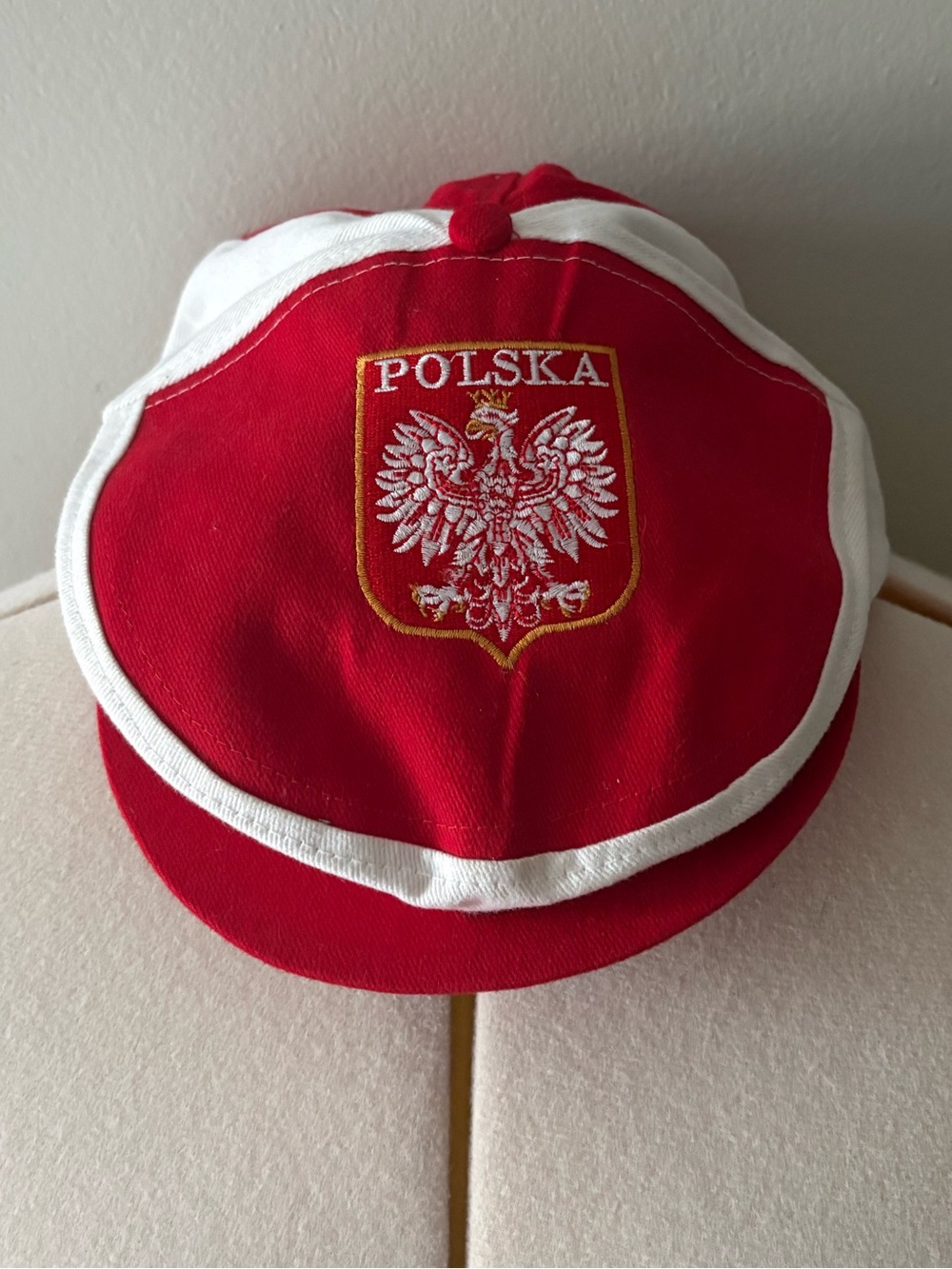 Red Polska Embroidered Crest Cap
